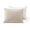 White-Beige Cotton Reversible Quilt Set with Embroidered Fern Leaf Design